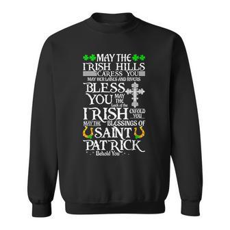 StPatrick's Day Irish Saying Quotes Irish Blessing Shamrock Sweatshirt - Seseable