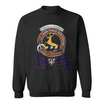 Strachan Scottish Clan Badge & Tartan Sweatshirt - Seseable