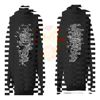 Streetwear Bite Me Snake Rose Tattoo Style Sweatshirt - Thegiftio