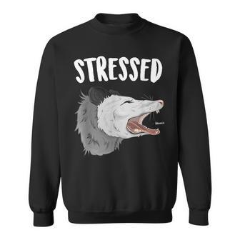 Stressed Possum Anxiety Disorder Screaming Opossum Sweatshirt - Monsterry