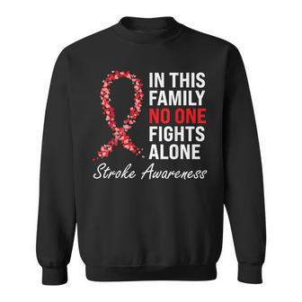 Stroke Survivor Stroke Awareness Red Ribbon Sweatshirt - Thegiftio UK