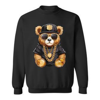 Stylish Bear With Golden Chains Sweatshirt - Seseable