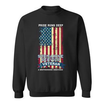 Submarine Service Veteran American Flag Sweatshirt - Monsterry CA