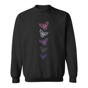 Subtle Genderfluid Pride Goth Butterfly Non Binary Flag Sweatshirt - Monsterry