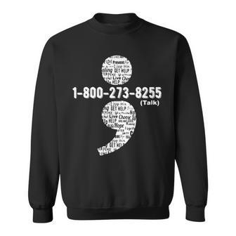 Suicide Prevention Awareness Semicolon Six Support Sweatshirt - Monsterry DE