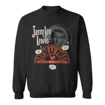 Sun Records X Jerry Lee Lewis Circle Portrait Distressed Sweatshirt - Seseable