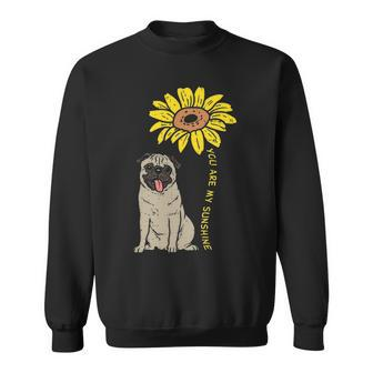 Sunflower Sunshine Pug Cute Animal Pet Dog Sweatshirt | Mazezy CA