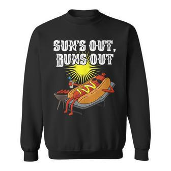 Suns Out Hot Dog Buns Out Food Lover Sausage Bbq Sweatshirt - Monsterry CA