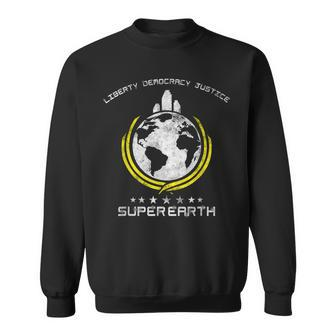 Super Earth Diving Into Hell For Liberty Hell Of Diver Sweatshirt - Seseable