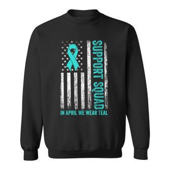 Support Squad American Flag Sexual Assault Awareness Month Sweatshirt - Monsterry UK