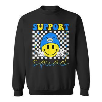 Support Squad Down Syndrome Awareness Day Groovy Sweatshirt - Thegiftio UK