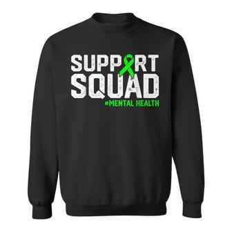 Support Squad Mental Health Awareness Lime Green Ribbon Sweatshirt - Monsterry