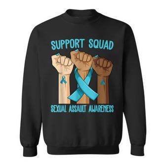 Support Squad Ribbon Sexual Assault Awareness Sweatshirt - Seseable