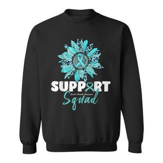 Support Squad Sexual Assault Awareness Month Teal Ribbon Sweatshirt | Mazezy