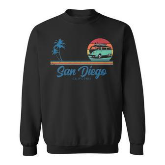 Surf California San Diego Retro Surfer Sweatshirt | Mazezy