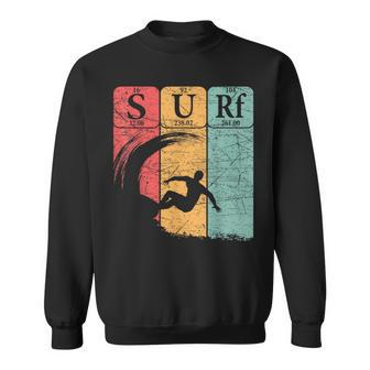 Surf Periodic Table Elements Wave Surfing Vintage Sweatshirt - Monsterry