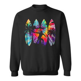 Surfer Surfboard Vintage Surfing Beach Summer Surf Tie Dye Sweatshirt - Monsterry