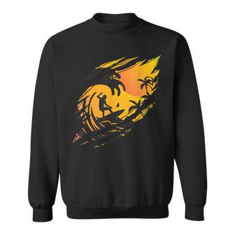 Surfer In Me Tear Ocean Surfing Beach Surf Sweatshirt - Monsterry UK