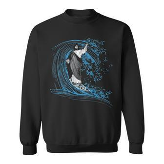 Surfing Jesus Inspired Sweatshirt | Mazezy