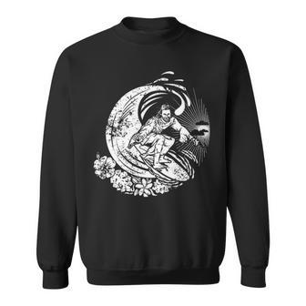 Surfing Jesus Vintage Distressed Sweatshirt | Mazezy