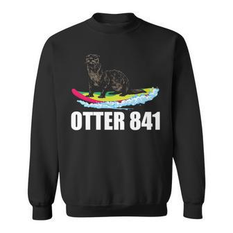 Surfing Otter 841 California Sea Otter 841 Surfer Sweatshirt | Mazezy