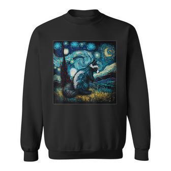 Surrealism Starry Night Skunk Sweatshirt - Monsterry