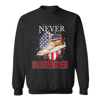 Never Surrender Gold Sneakers Pro Trump 2024 Sweatshirt - Seseable
