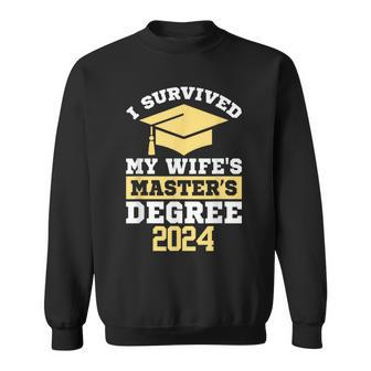 I Survived My Wife's Masters Degree Graduation Class Of 2024 Sweatshirt - Thegiftio UK