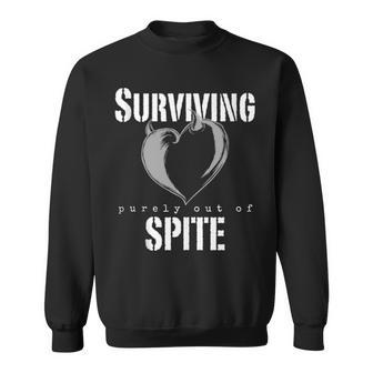 Surviving Purely Out Of Spite Heart With Devil Horns Sweatshirt - Monsterry DE