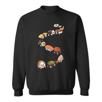 Sushi Train Japanese Foodie Ikura Sushi Roll Sweatshirt - Monsterry
