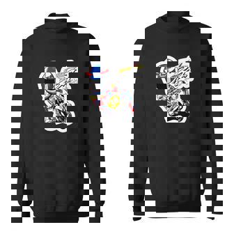 Sweater Unisexe Noir Course Automobile, Design Casque & Gants - Cadeauxyz