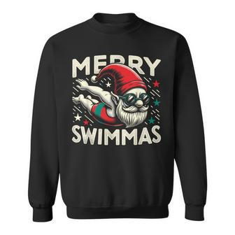 Swimming Gnome Merry Swimmas Swimmer Christmas Sweatshirt | Mazezy