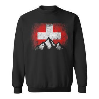 Swiss Switzerland Flag Mountain Ski Winter Country Sweatshirt - Thegiftio UK