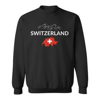 Switzerland Flag Hiking Holiday Switzerland Swiss Flag Sweatshirt - Seseable