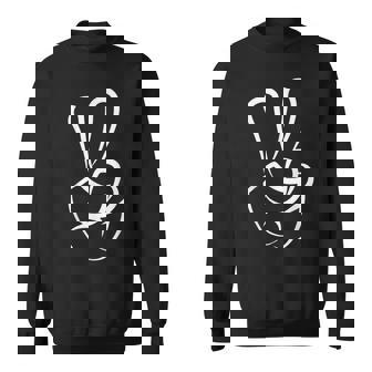Symbole De Paix À Deux Doigts Avec Symbole De Paix Mignon Sweater e - Cadeauxyz