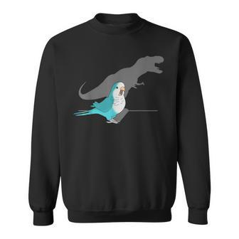 T-Rex Blue Monk Parakeet Birb Memes Screaming Parrot Sweatshirt - Monsterry UK