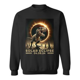 T-Rex Dinosaur Totality April 8 2024 Total Solar Eclipse Sweatshirt | Mazezy