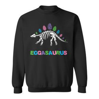 T Rex Eggasaurus Easter Day Skeleton Stegosaurus Dinosaur Sweatshirt - Seseable