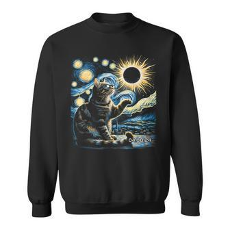 Tabby Cats Howling At Solar Eclipse April 8Th 2024 Idea Sweatshirt | Mazezy