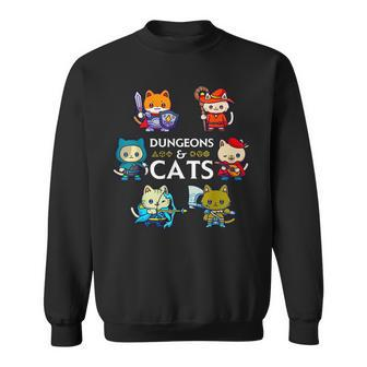 Tabletop Gaming Cats Rpg D20 Nerdy Fantasy Gamer Cat Sweatshirt - Thegiftio UK