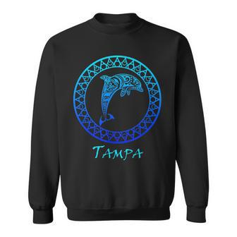 Tampa Florida Vintage Retro Tribal Dolphin Vacation Sweatshirt - Monsterry DE