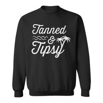 Tanned & Tipsy Summer Beach Drinking Garment Sweatshirt - Monsterry AU