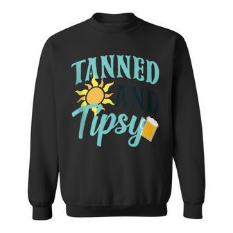 Tanned And Tipsy Vacation Quote Sweatshirt - Monsterry AU