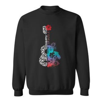 Tattoo Tribal Pattern Ukulele Hawaii Music Sweatshirt - Monsterry DE