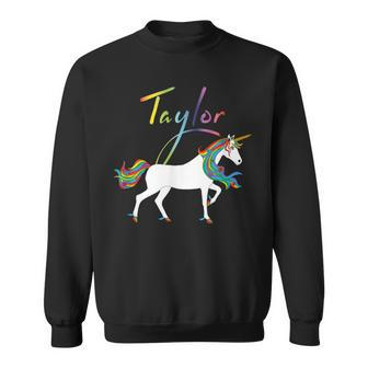 Taylor Personalized First Name Unicorn Sweatshirt - Monsterry DE