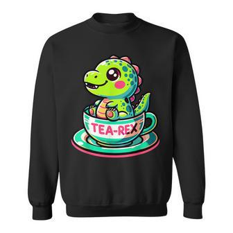 Tea-Rex Cute T-Rex Dinosaur Lover Kawaii Dino Sweatshirt | Mazezy UK