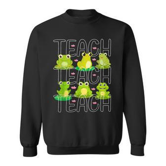 Teacher Cute Frogs Pet Animal Lover Teaching School Student Sweatshirt - Seseable