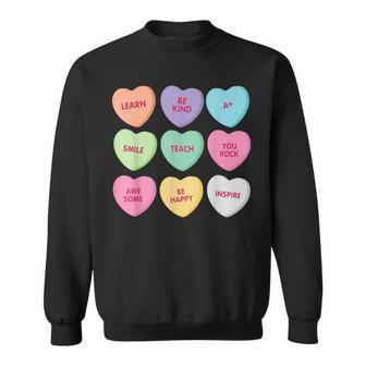 Teacher Valentine's Day Candy Heart School Women Sweatshirt - Seseable