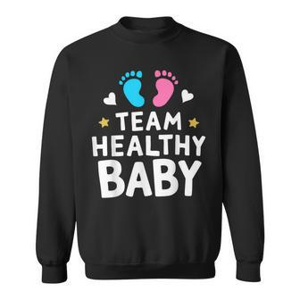 Team Healthy Baby Gender Reveal Party Announcement Sweatshirt - Seseable