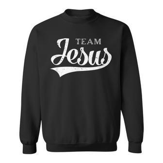 Team Jesus Retro Baseball Jersey Style Sweatshirt - Monsterry CA